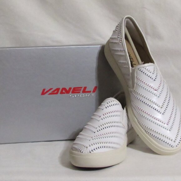 NEW Ladies VANELI SPORT White Multi Leather Loafer Tennis Shoe 11 M Orig $195 - Picture 1 of 6